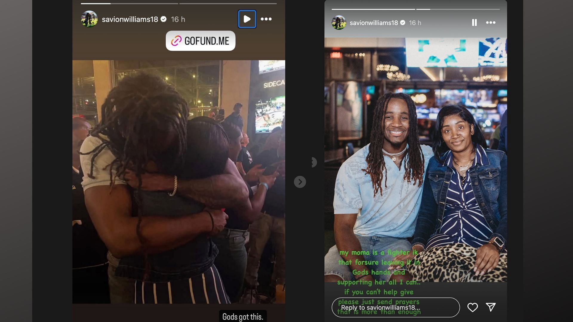 Savion Williams ig stories (image credit: instagram/savionwilliams18)